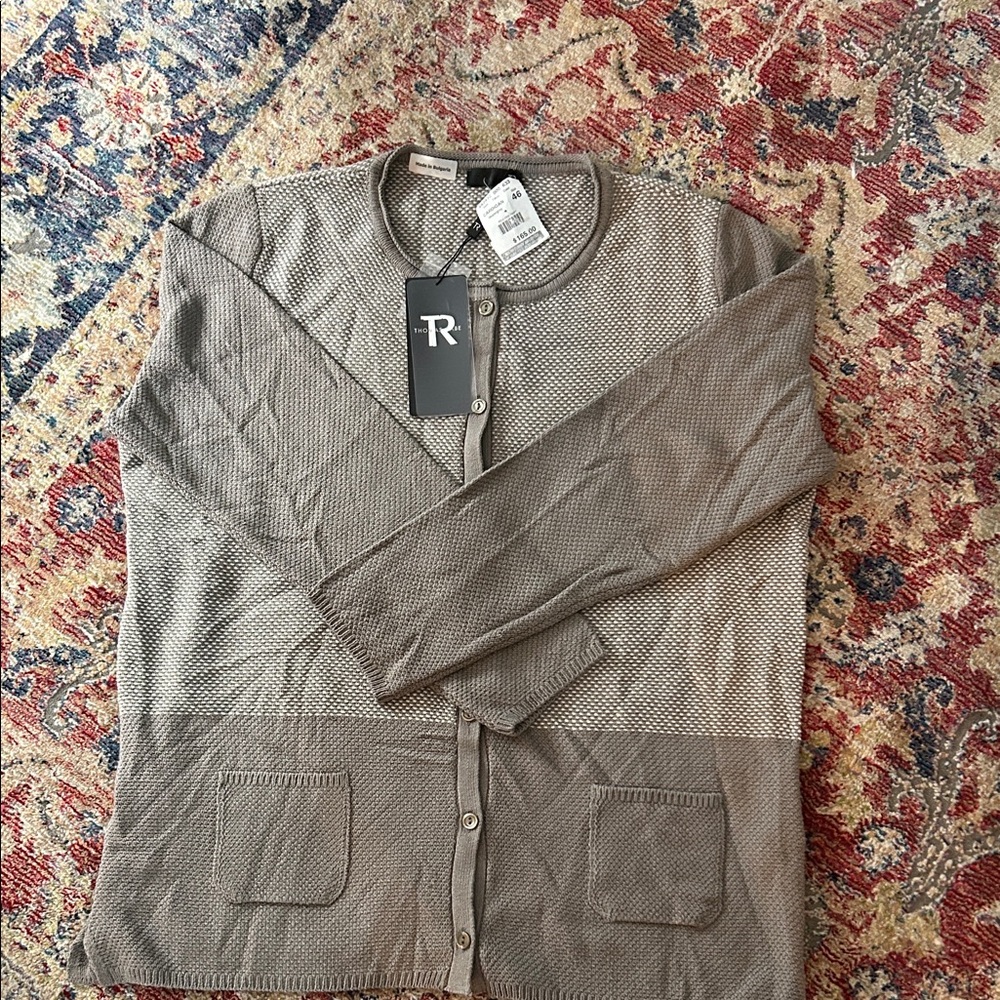 Thomas Rabe Taupe/Gray Textured Cardigan